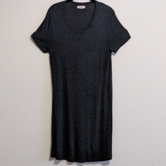 Madewell Swingy Tee Dress Heather Charcoal Size Medium - Picture 2 of 7